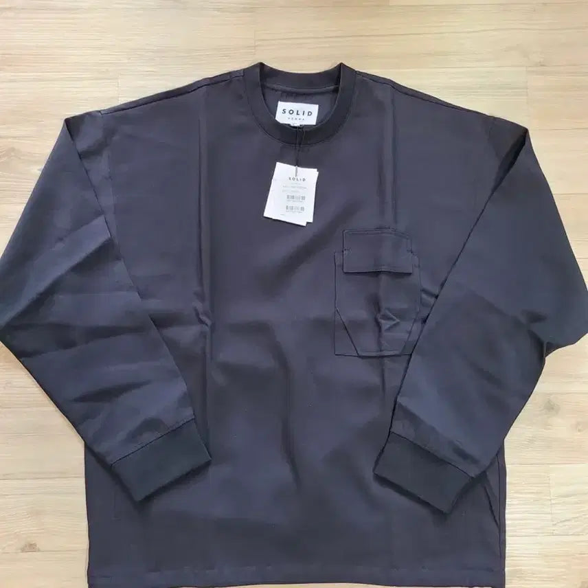 [BUNJANG] Solid Homme Black String Pocket Sweatshirt Size 50 / 솔리드옴므 블랙 스트링 포켓 맨투맨 s231ts10612b 50사이즈