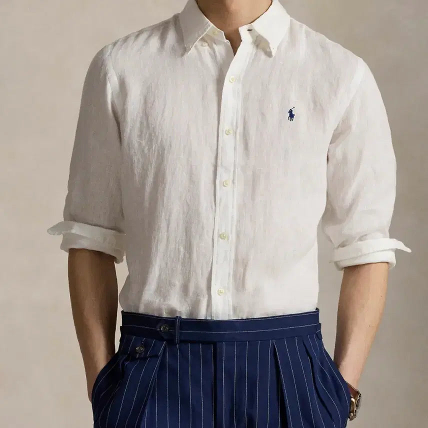 [BUNJANG] Polo Ralph Lauren Classic Fit Linen Shirt (Size M) / 폴로랄프로렌 클래식핏 리넨 셔츠(사이즈M)