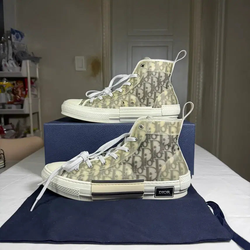 [BUNJANG] Dior B23 Oblique Canvas High-Top Sneakers Size 43 / [43사이즈,풀구성]디올 B23 오블리크 캔버스 하이탑 스니커즈