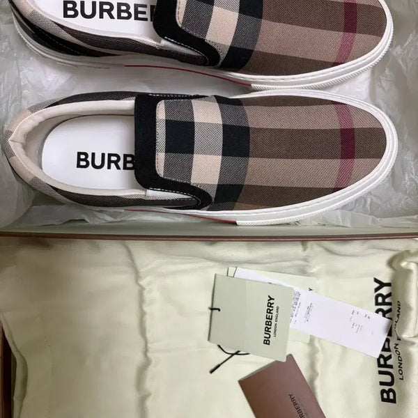 [BUNJANG] Burberry Check Slip-on Shoes EU43 (275-280mm) / 버버리 체크 슬립온 EU43(275~280mm) 정품 / 풀구성 / 상태