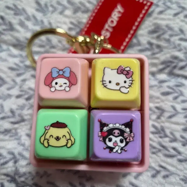 [BUNJANG] Sanrio Characters Keycap Keyring Set / 산리오 캐릭터 키캡 키링 세트