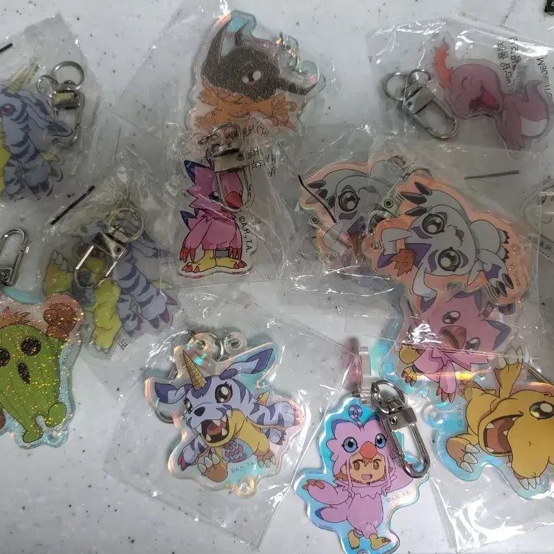 [BUNJANG] Digimon Acrylic Keychain Bundle Set (15 pcs) / 디지몬 아크릴 키링 일괄