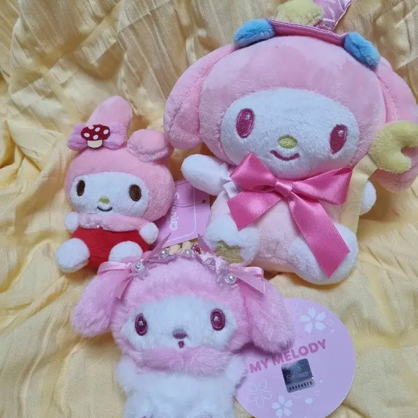 [BUNJANG] Sanrio My Melody Plush Keychain Bundle Set / 3개일괄 산리오 마이멜로디 인형키링