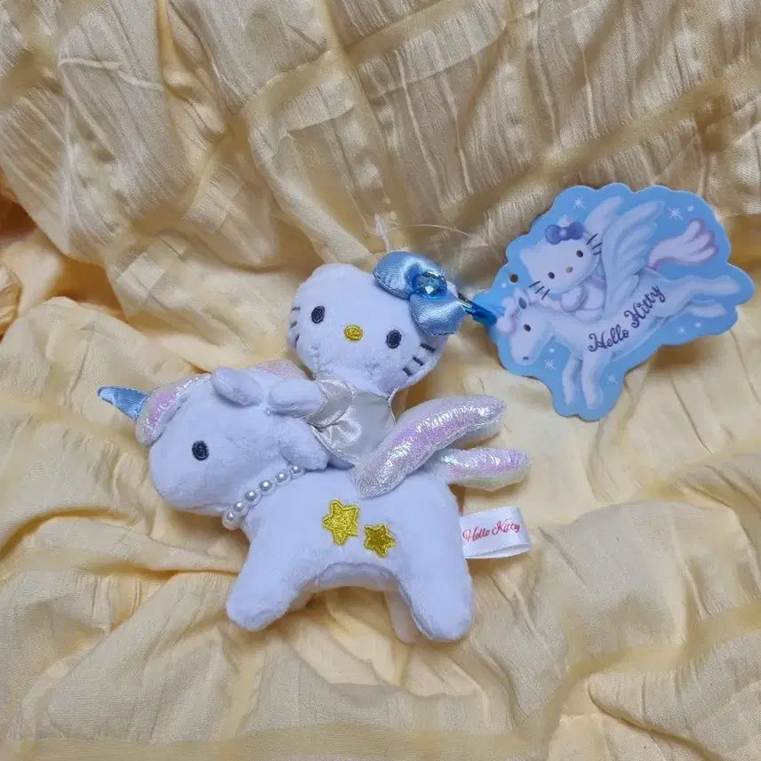 [BUNJANG] Hello Kitty Blue Unicorn Plush Keychain / 헬로키티 블루유니콘 인형키링