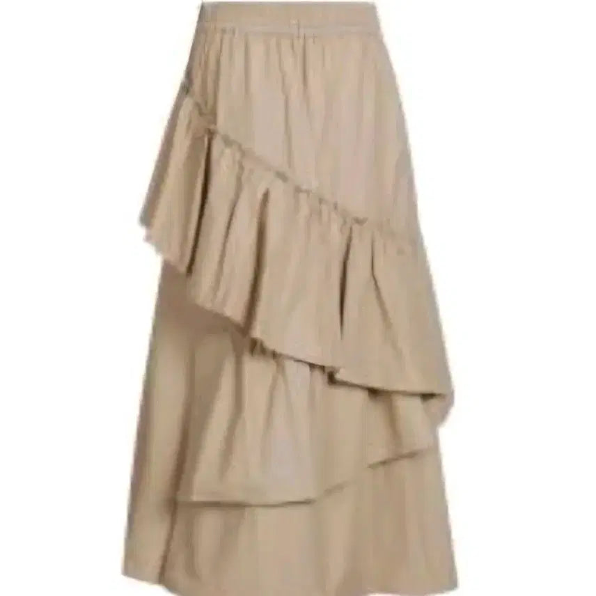 [BUNJANG] LUCKY CHOUETTE Ruffle Skirt Beige Size 36 / 러키슈애뜨 러플 스커트(36)