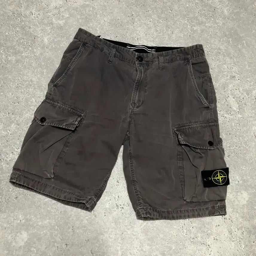 [BUNJANG] Stone Island Washed Brown Cargo Shorts / 스톤아일랜드 카고 반바지 쇼츠 워시드브라운