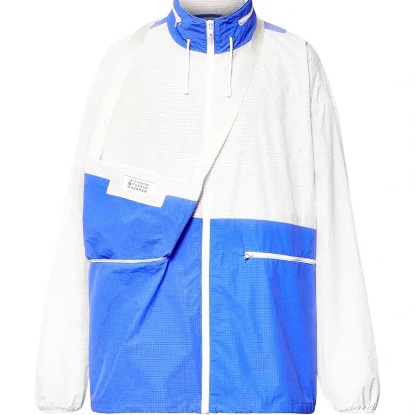 [BUNJANG] Maison Margiela Windbreaker Jacket White/Blue / 마르지엘라 바람막이 화이트/블루