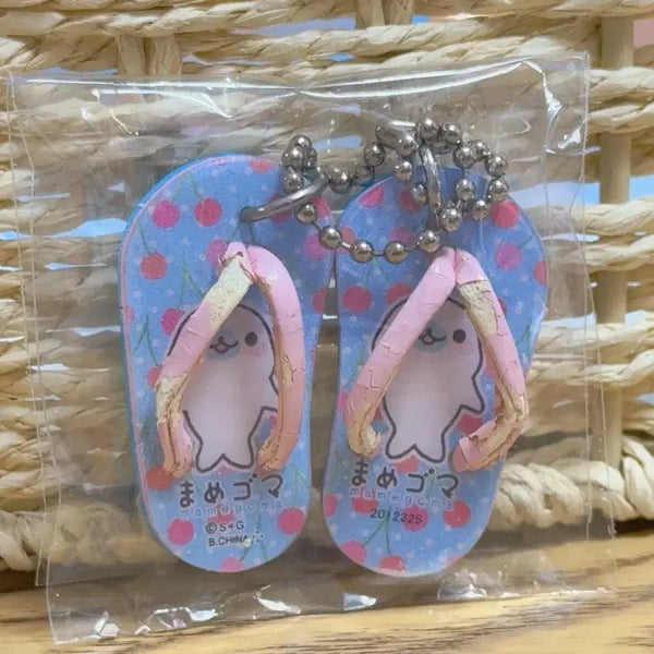 [BUNJANG] San-X Mamegoma Classic Vintage Flip-Flop Charm / 고전 빈티지 산엑스 마메고마 쪼리 슬리퍼 키링