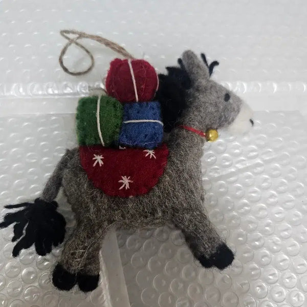 [BUNJANG] Felt Donkey Ornament Keychain / 펠트 당나귀 오너먼트 키링