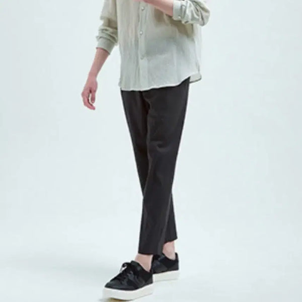[BUNJANG] Time Homme 22SS Linen Blend Banding Black Pants / 타임옴므 22SS 린넨 블렌드 밴딩 블랙 팬츠