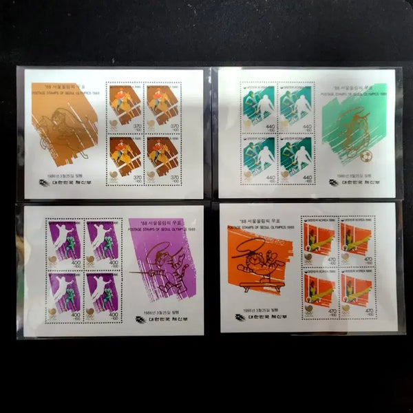 [BUNJANG] 1986 88 Seoul Olympics Commemorative Stamps Set 5 (High Value) - Sheet + 8 Individual Stamps / 1986 88서울올림픽 기념우표 5집(고액) 시트+낱장 8종
