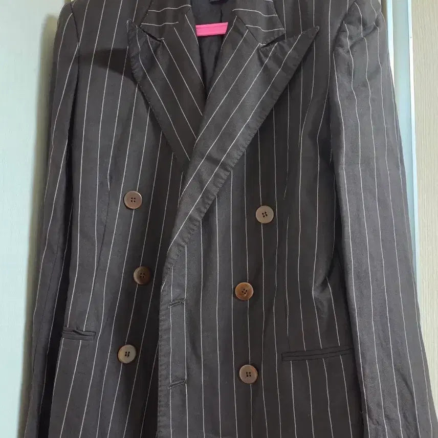 [BUNJANG] Double Button Stripe Jacket / 더블 버튼 스트라이프 자켓