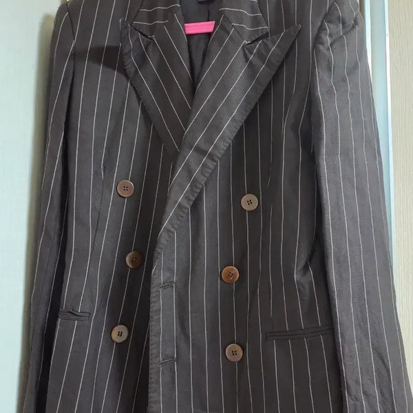 [BUNJANG] Double Button Stripe Jacket / 더블 버튼 스트라이프 자켓