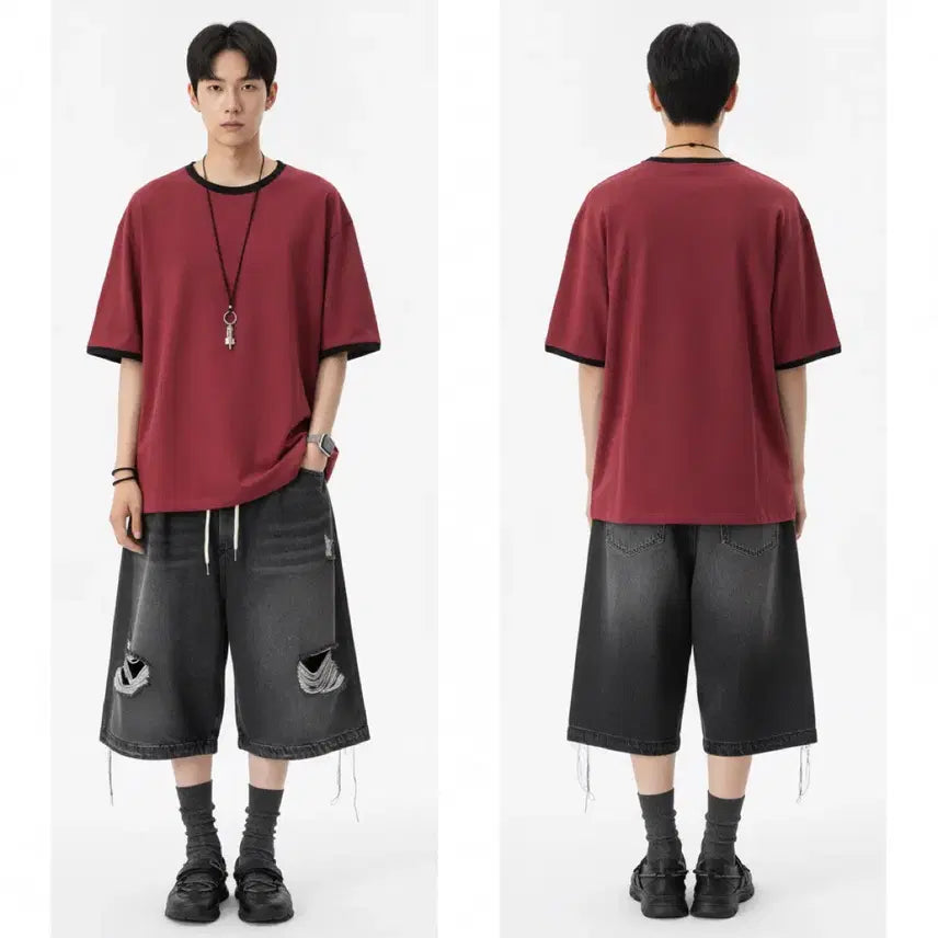 [BUNJANG] Bermuda Washed Denim Pants (Black Blue) / 새제품) 버뮤다 데님 워싱 팬츠 흑청