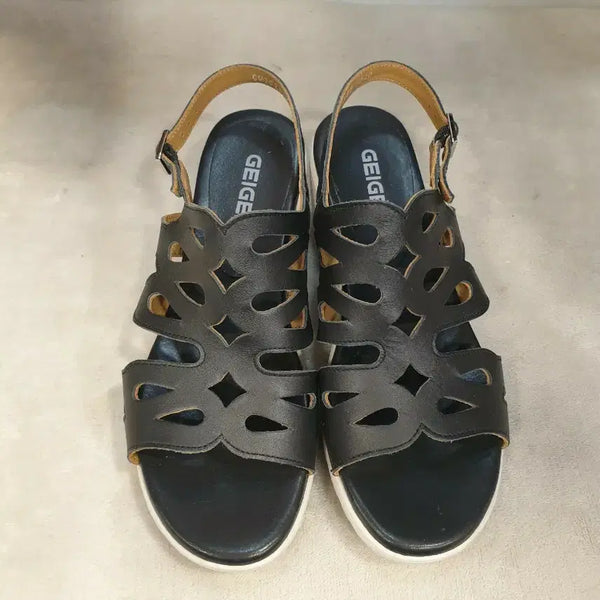 [BUNJANG] Geiger Black Platform Sandals (240) / 가이거 블랙 통굽 샌들 240