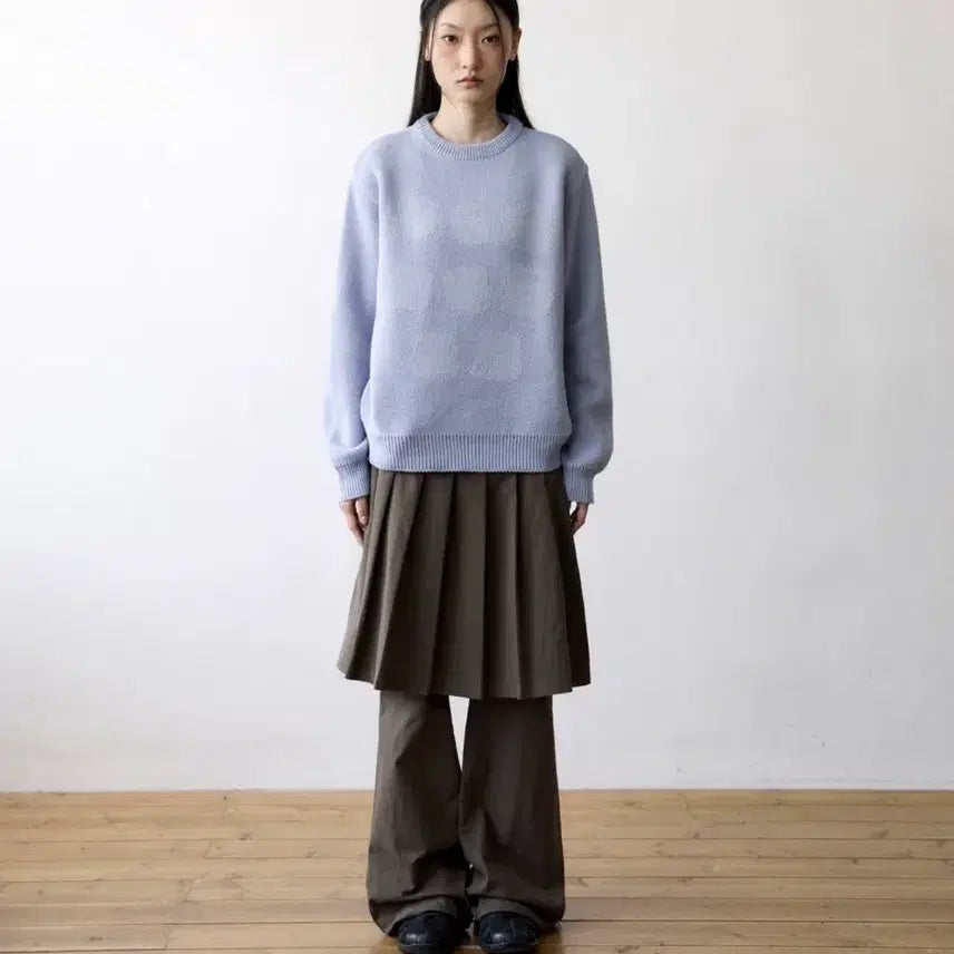 [BUNJANG] Thefoldy The Foldy Coldest Moment Skirt Layered Pants Brown / 더콜디 더콜디스트모먼트 스커트 레이어드 팬츠 브라운