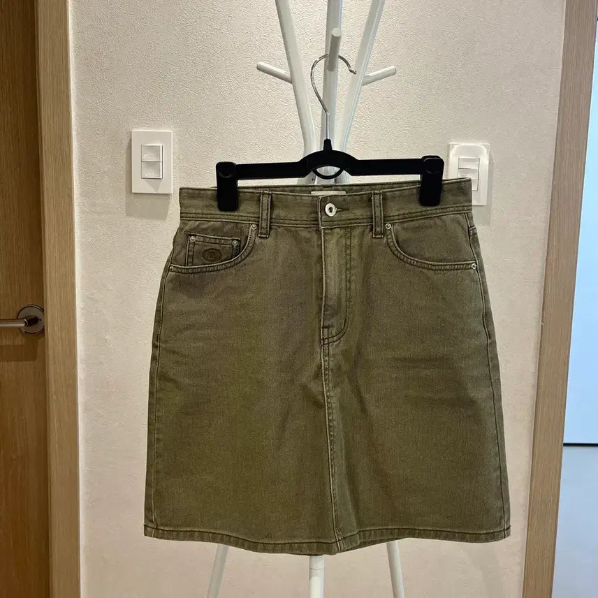 [BUNJANG] Sienne Khaki Denim Skirt M / [시엔느] 카키 데님 스커트 m