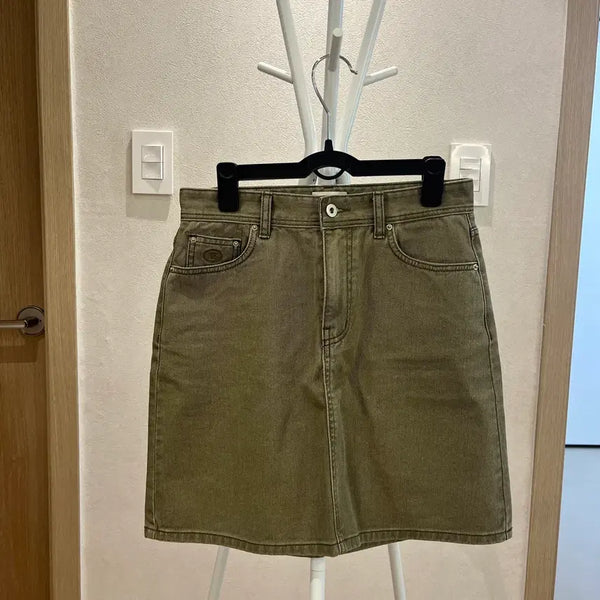 [BUNJANG] Sienne Khaki Denim Skirt M / [시엔느] 카키 데님 스커트 m