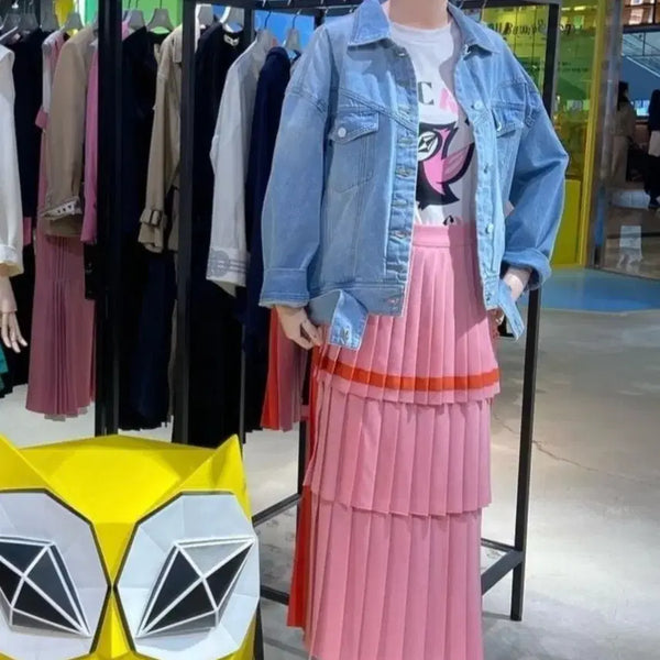 [BUNJANG] Lucky Chouette Reversible Pleated Long Skirt / 럭키슈에뜨 앞뒤반전 주름 롱스커트(36)
