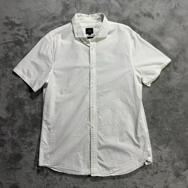 [BUNJANG] Armani Exchange White Short Sleeve Shirt Medium / [M] 아르마니 익스체인지 화이트 반팔 셔츠