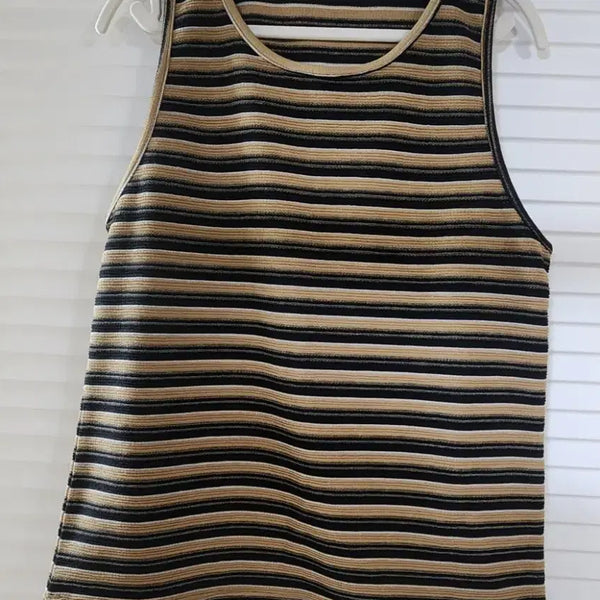 [BUNJANG] Unbranded Striped Sleeveless Knit Top / (새상품) 무지 스트라이프 민소매 니트