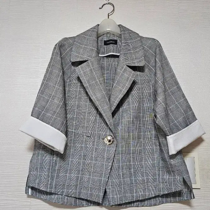 [BUNJANG] Balenciaga Checked Short-Sleeve Jacket / 발렌시아가 체크무늬 반팔 재킷(55)