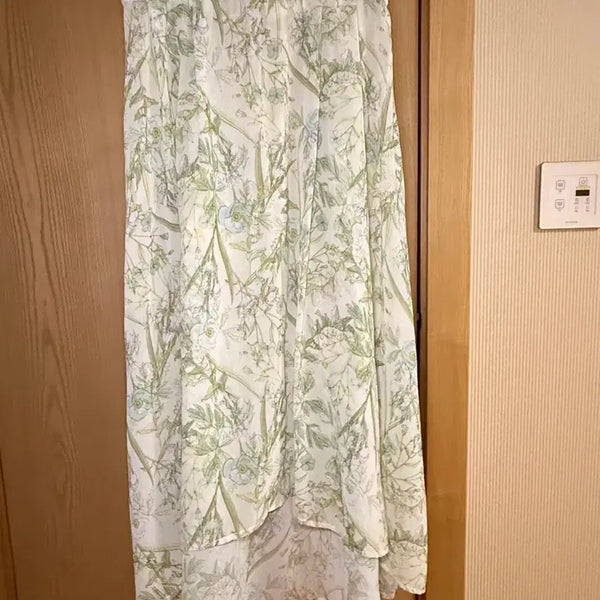 [BUNJANG] Floral Long Asymmetrical Skirt / 모리걸 플로럴 롱 언발 스커트