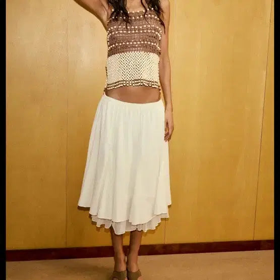[BUNJANG] Zara Double Layer Midi Skirt / 자라 더블 레이어 미디 스커트