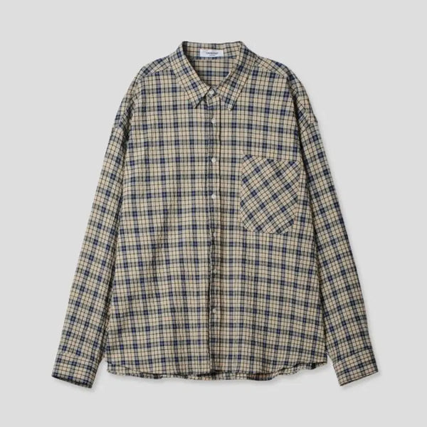 [BUNJANG] Check Pattern Long Sleeve Shirt / 체크 남방 셔츠(새상품)