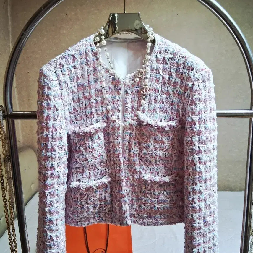 [BUNJANG] Chanel-Style Tweed Sequin Jacket / 샤  넬 스타일 트위드  스팽클 반짝반짝