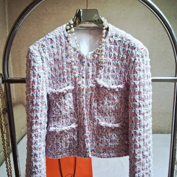[BUNJANG] Chanel-Style Tweed Sequin Jacket / 샤  넬 스타일 트위드  스팽클 반짝반짝