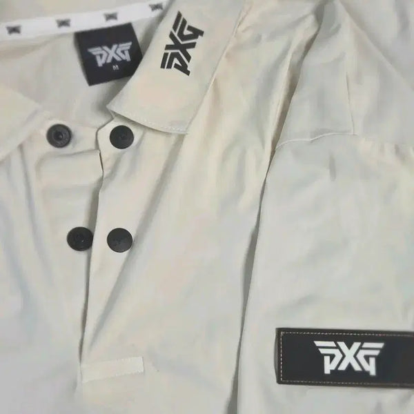 [BUNJANG] PXG Golf Wear Beige Collar T-Shirt / PXG 골프웨어 반팔 카라티 베이지95 가슴단면 49