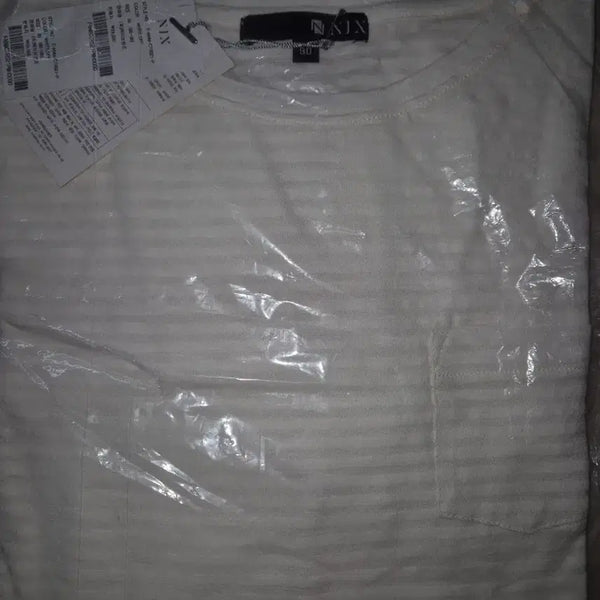 [BUNJANG] NIX Striped Short-Sleeve T-Shirt White / NIX 스트라이프 반팔 티셔츠 화이트 90