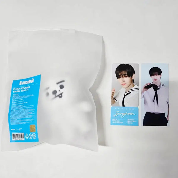 [BUNJANG] ENHYPEN Enhypen World Marine Boy Basic Ticket + Snowy Doll Keychain Set / 엔하이픈 월드 마린보이 베이직 티켓 + 스노위 인형 키링