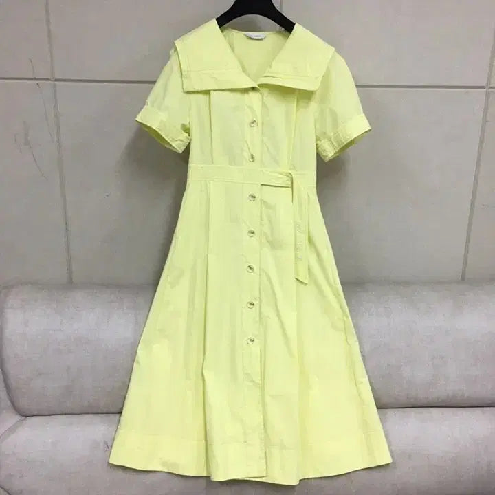 [BUNJANG] JIGOTT Yellow Sailor Collar Long Dress / JJ JIGOTT 지고트 옐로우 세일러 카라 롱원피스