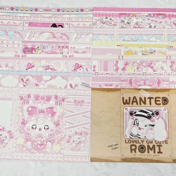 [BUNJANG] Cute Wrapping Paper Mix - 70 Sheets / [랩믹] 포용 엥꼬 랩핑지 믹스6