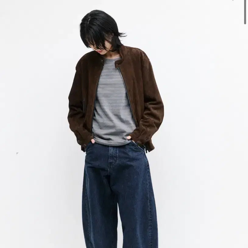[BUNJANG] HAECHINGROOM Wide Curved Denim Pants (Dark Blue) / 해칭룸 와이드 커브드 데님 팬츠 (다크 블루) 4사이즈 (새상품 컨디션)