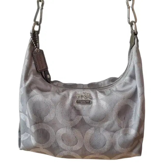 [BUNJANG] Vintage Coach Kristin Op Art Satin Convertible Hobo Crossbody Bag / 빈티지 코치 크리스틴 옵아트 새틴 컨버터블 호보크로스백 y2k갸루 히메