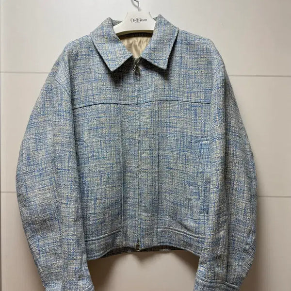 [BUNJANG] Solid Homme Blue Tweed Jacket Size 50 / 명작 솔리드옴므 블루 트위드 50