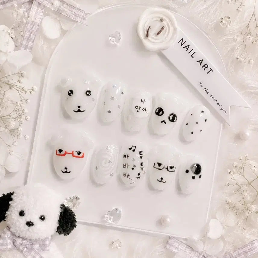 [BUNJANG] Handmade Nail Tips Set 3 / 가나디 고냐니 귀염보짝 수제네일팁 3탄