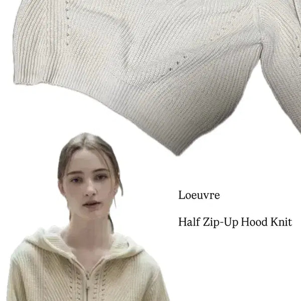 [BUNJANG] L'OBJET Half Zip-Up Hooded Knit / 루에브르 하프 집업 후드니트