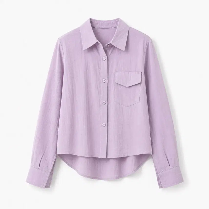 [BUNJANG] Lavender Summer Thin Shirt / 연보라 라벤더 여름 얇은 셔츠
