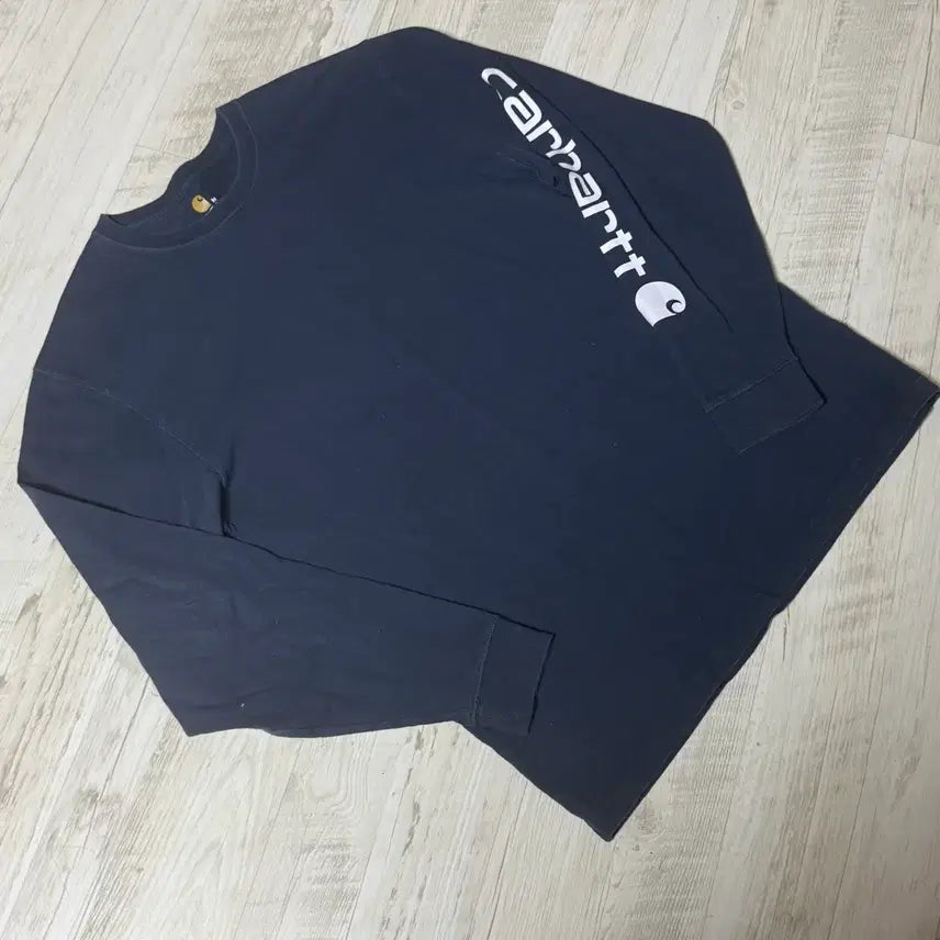[BUNJANG] Carhartt Lettering Long Sleeve M Navy / [M] 칼하트 롱슬리브 레터링 네이비