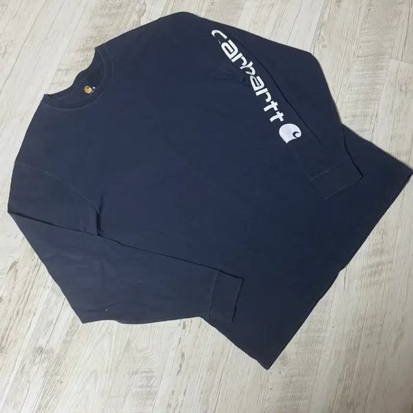 [BUNJANG] Carhartt Lettering Long Sleeve M Navy / [M] 칼하트 롱슬리브 레터링 네이비