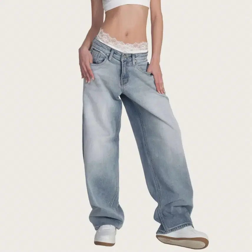 [BUNJANG] Clacier Krystal Vintage Wide Jeans Denim Pants / 클리시어 Krystal vintage wide jeans 데님팬츠