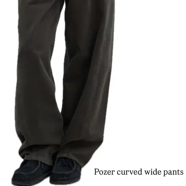 [BUNJANG] Fazer Curved Wide Pants Dark Green Size 3 / 포저 커브드 와이드 팬츠 다크 그린 사이즈 3
