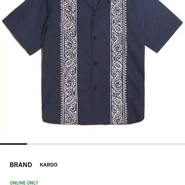 [BUNJANG] Kardo Navy Embroidered Camp Collar Shirt / Kardo 카르도 네이비 자수 셔츠 M