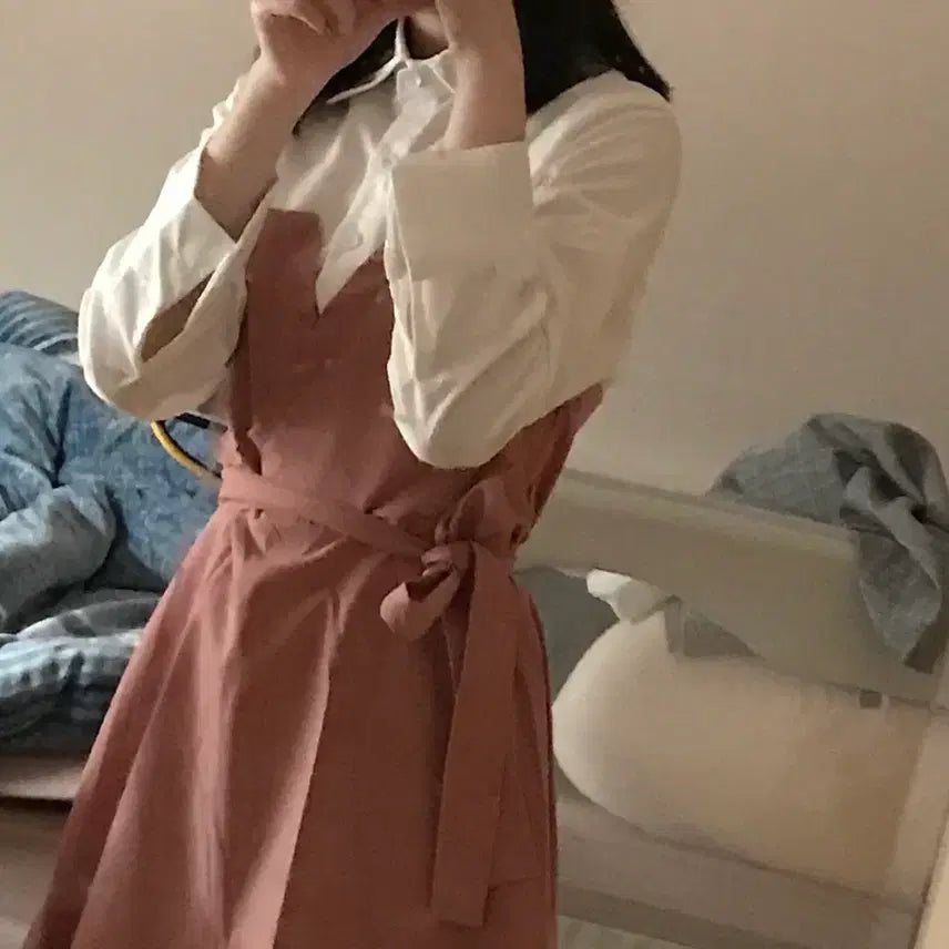 [BUNJANG] Pink Shirt Dress / 스나계 핑크 원피스 일스 셔츠 원피스