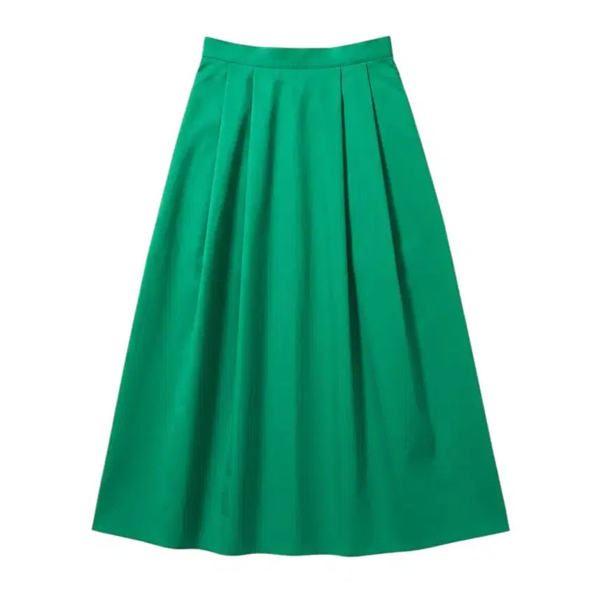 [BUNJANG] BEST U Women's Green Pintuck Skirt / 여성F/ BEST U 그린 핀턱 스커트