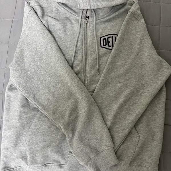 [BUNJANG] Deus Ex Machina Embroidered Hooded Zip-Up Sweatshirt Grey / XL 데우스 후드집업 자수 그레이